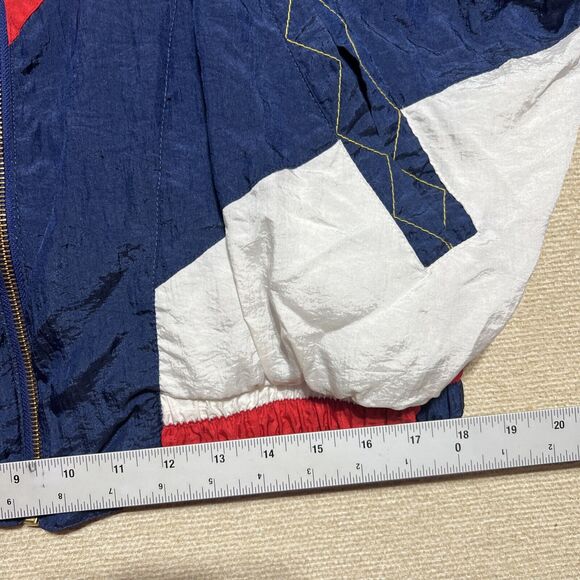 Vintage 90s Windbreaker Retro Stars Anchors Nautical Baroque Scarf Print SZ XL - Picture 5 of 9